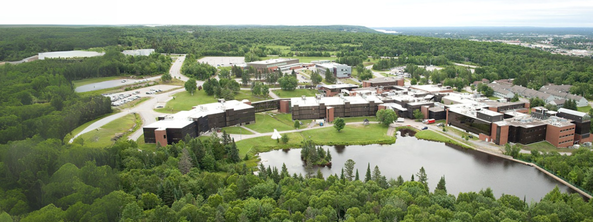 Nipissing University campus from a bird's eye view