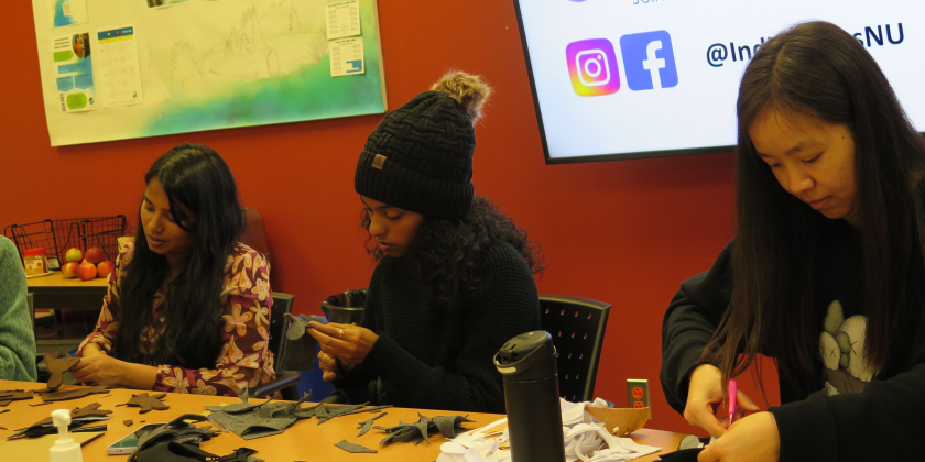 INDG 3106 Indigenous Health & Wellbeing class in November 2023 - students participating in a community service learning assignment; making Faceless Dolls as a fundraiser for Amelia Rising and to raise awareness about the health impacts of violence on Indigenous communities