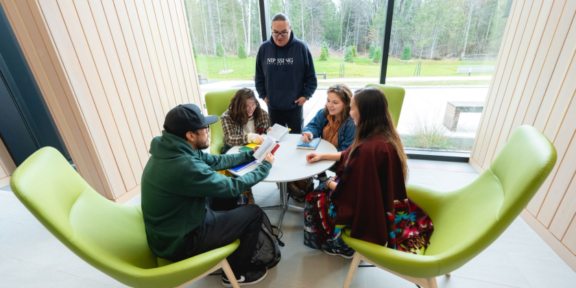 Students in study nook