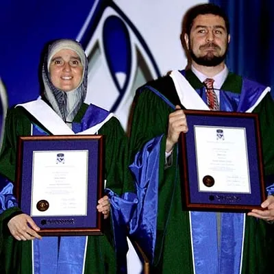 Maher Arar and Dr. Monia Mazigh with degrees