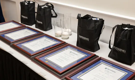 Framed awards ready for recipients