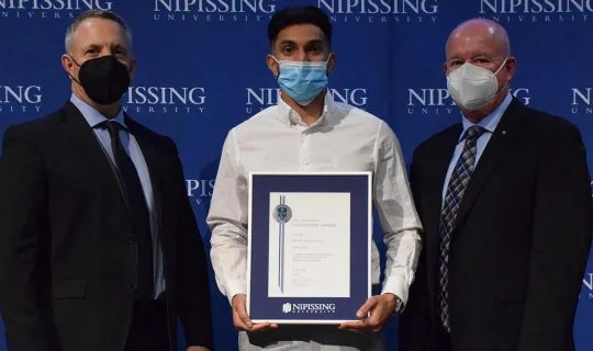 Deven Doodnath with President and Chancellor
