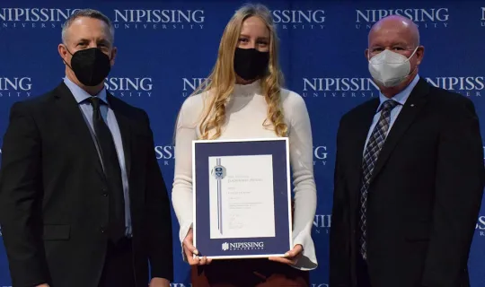 Kristen Jackson with President and Chancellor