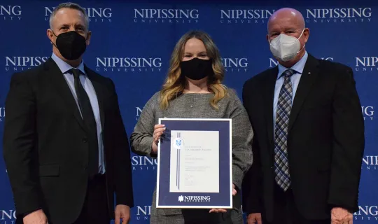 Mercedes Parsons with President and Chancellor