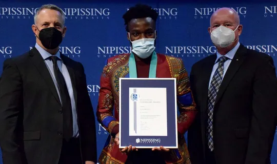 Elisa Butoyi with President and Chancellor