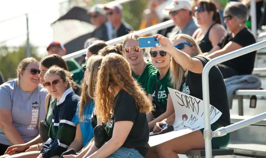 Women's Soccer crowd selfie