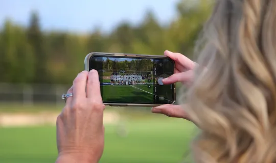 Taking photos of the Lakers during Homecoming weekend