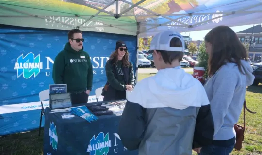 Nipissing University pop up tent during Homecoming 2025