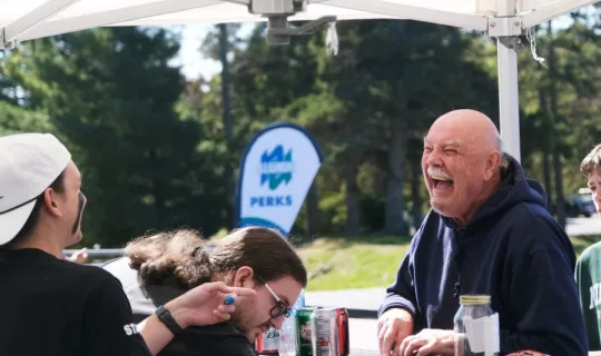 Lakers socializing during NU Homecoming 2025