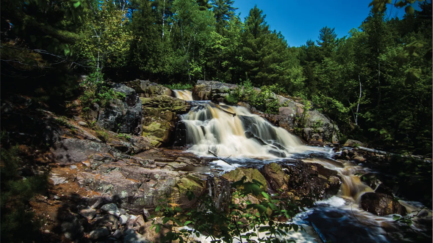 Front view of waterfall