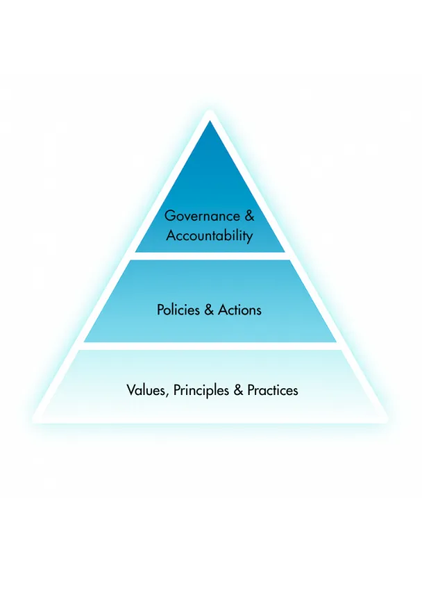 a pyramid showing the headings below