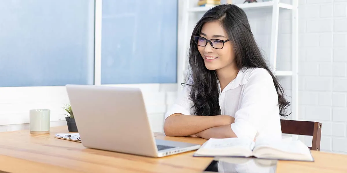 Female working at laptop